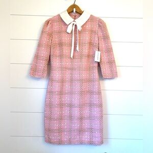 NWT $299 Alexia Admor “Camilla Plaid Tweed Sheath Dress” size 2.